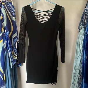 Black dress with mesh